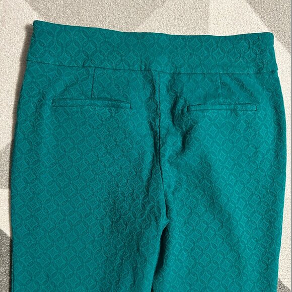 Crown & Ivy Teal Textured Print Pull-on Pants Women's Size 12 - Picture 6 of 9